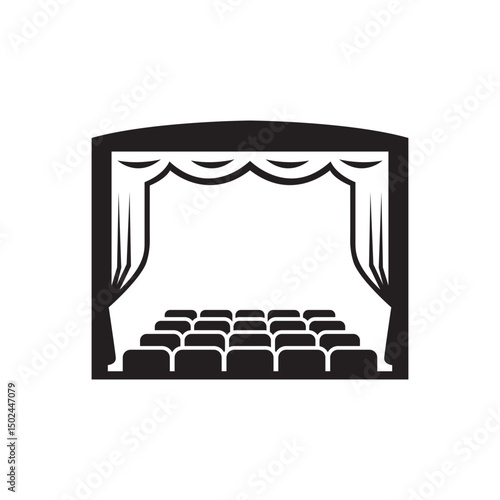 Illustration of an auditorium stage silhouette