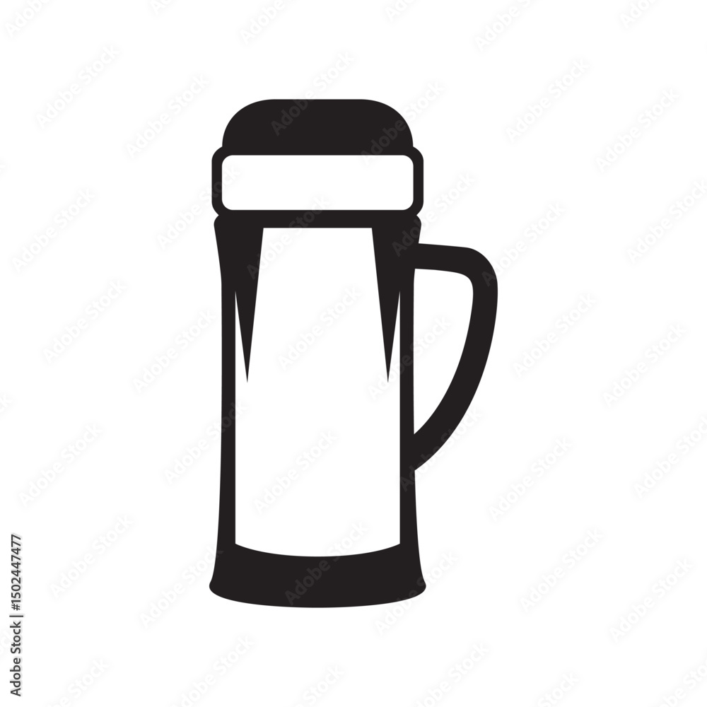 Minimal vector illustration of a thermos silhouette Minimal vector illustration of a thermos silhouette
