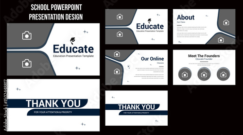Education PowerPoint presentation slide template design or pitch deck slide template,Use for modern keynote presentation background, brochure design, website slider, landing page, annual report.