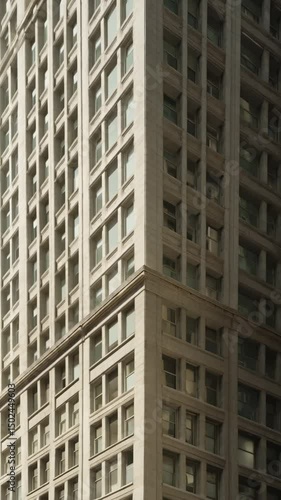 Wallpaper Mural Detailed architectural view featuring a corner of a high-rise building with repeating window patterns and classical stone facade details. Torontodigital.ca