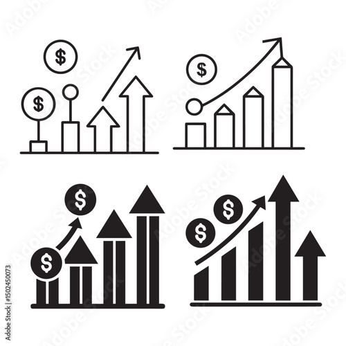 Financial Growth Charts Visualizing Investment Success and Profit Increase