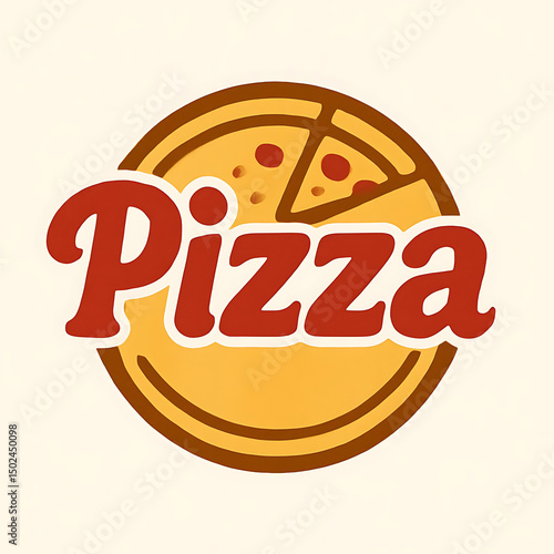  Pizza logo design template. Vector emblem for cafe, restaurant or food delivery service