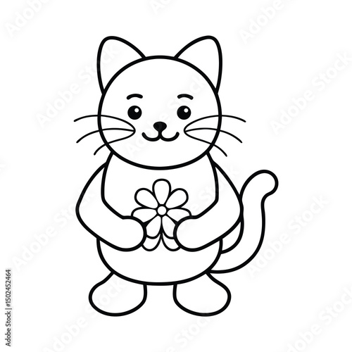cute cartoon lucky cat character holding