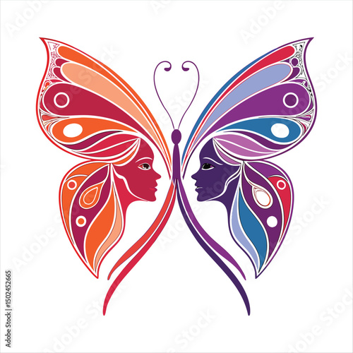 Symphony of Duality: A Butterfly’s Embrace.