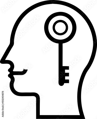 human head with key