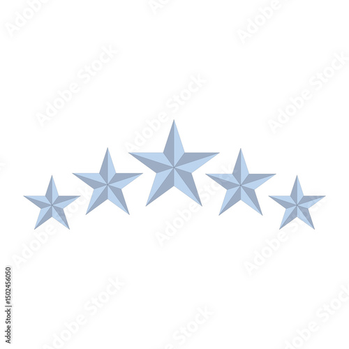 Star icon. 5 Star rating . Realistic gold star set vector.Feedback concept. Set of five yellow stars