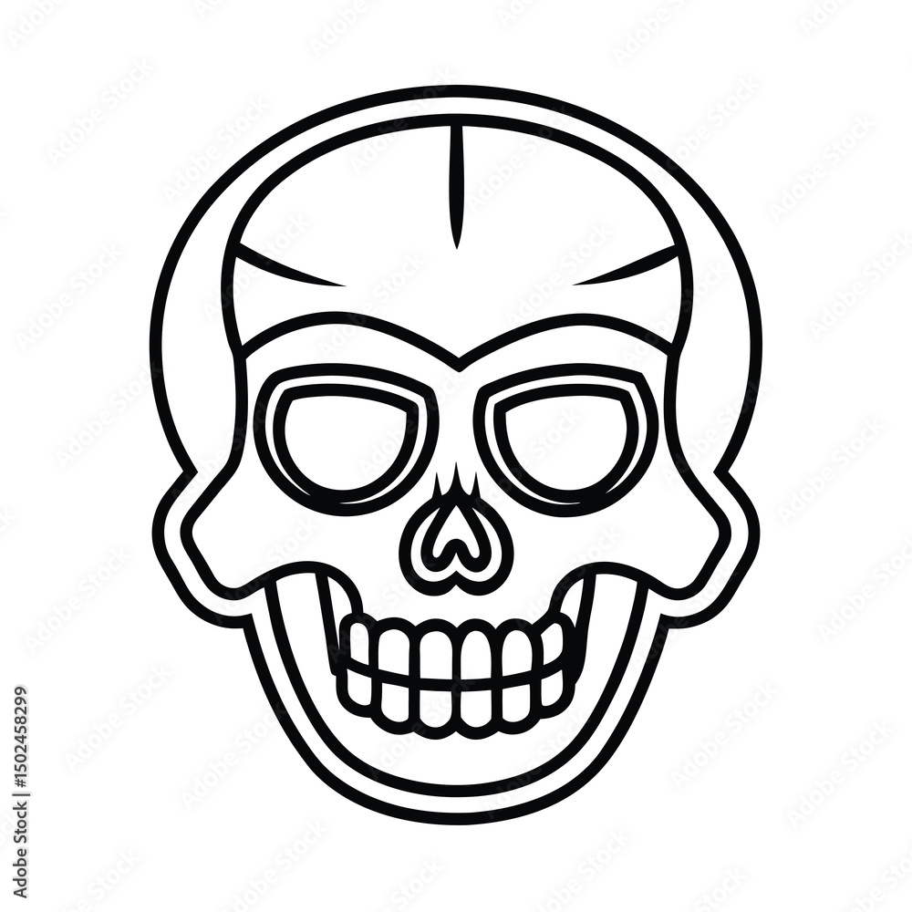 Fototapeta premium harley skull line art