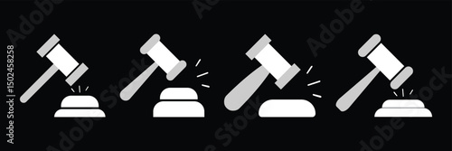 Judge hammer vector icon. Gavel sign. Lawyer symbol. 