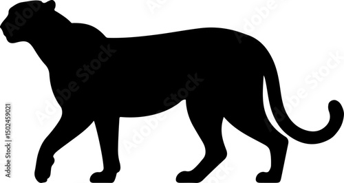 Cheetah silhouette and line art Vector