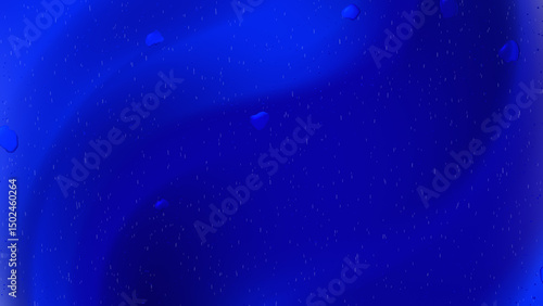 Deep blue surface with scattered water droplets.