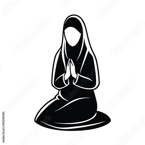 muslim woman praying silhouette islamic