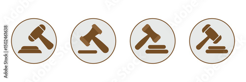 Wood Hammer Judge vector illustration, flat design, trial gavel, judgment, justice judge gavel. Eps 10.