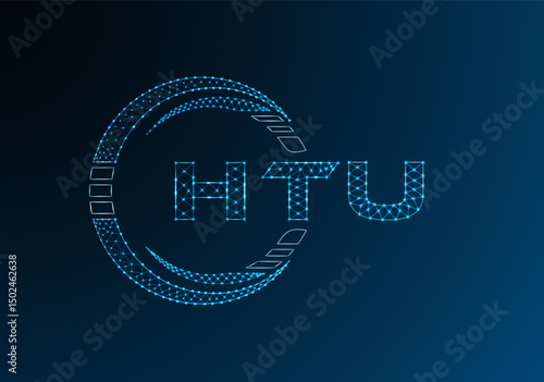HTU low poly letter logo vector design. HTU lower poly logo design.