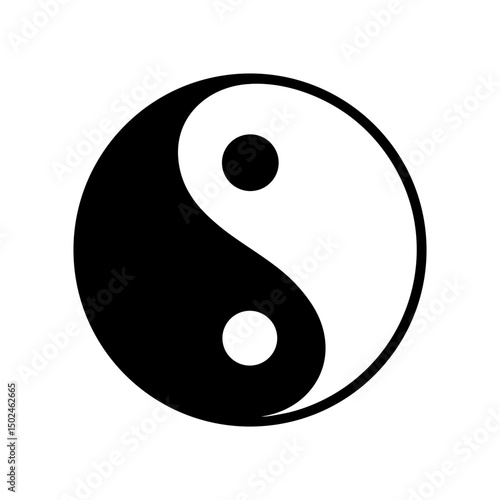 Yin Yang Icon Vector Flat and Clean Look Isolated