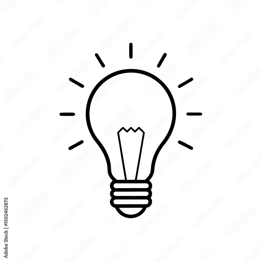 Stylized Glowing Light Bulb Silhouette Vector Stylized Glowing Light Bulb Silhouette Vector