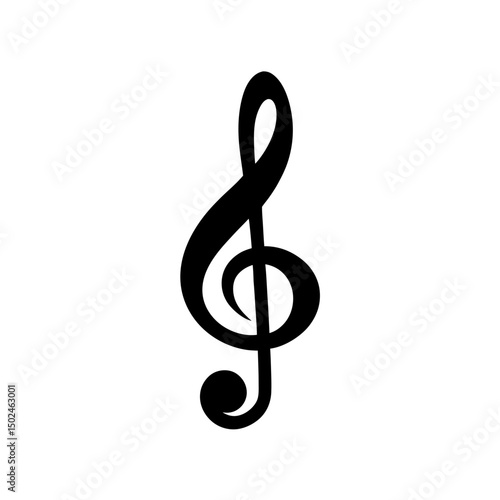 Treble Clef Vector Icon Elegant Musical Symbol