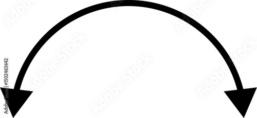 Dual semi circle Arrow. Two side arrow icons. Double headed curved arrow symbol.  Semicircular curved. Replaceable design