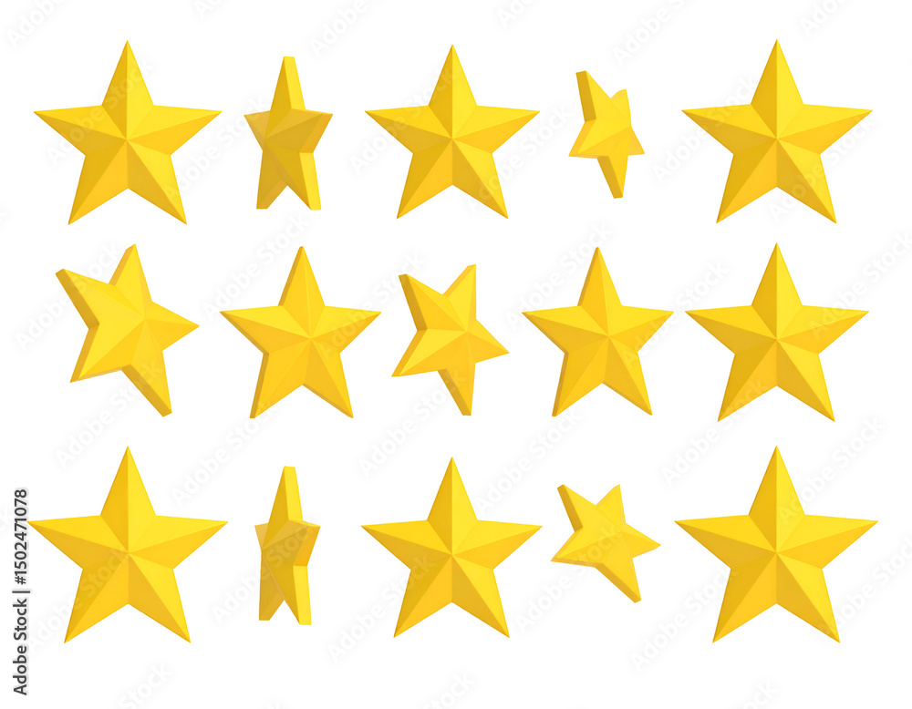Collection of golden stars of varying sizes Collection of golden stars of varying sizes