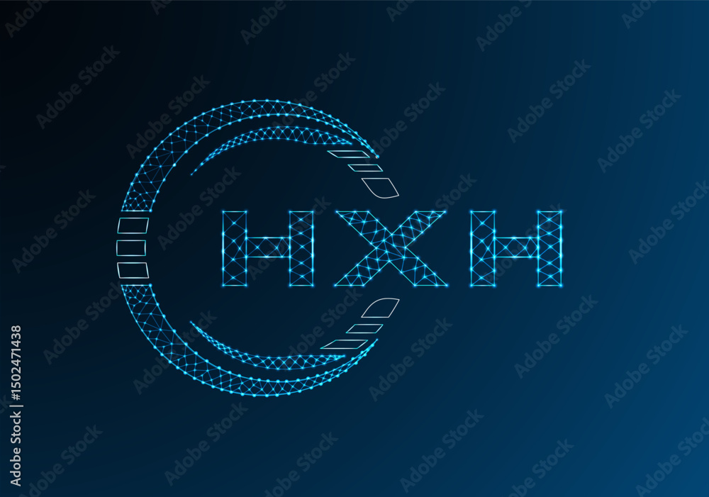 Naklejka premium HXH low poly letter logo vector design. HWB lower poly logo design.