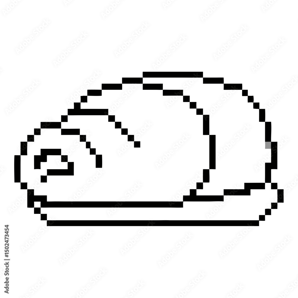 Fototapeta premium Detailed pixel illustration of a succulent roast beef on a plate showcasing texture and clarity