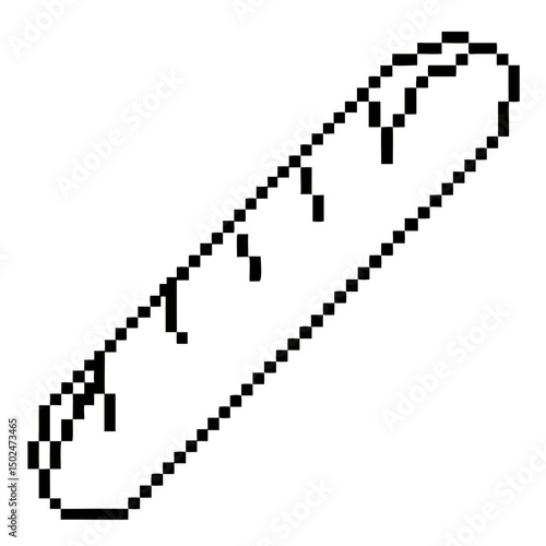Delicious pixel fresh baked bread showcasing a classic baguette