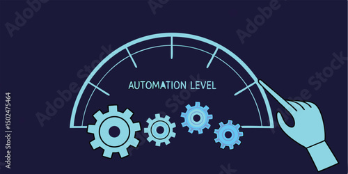Modern automation interface design depicting automation level and digital control settings