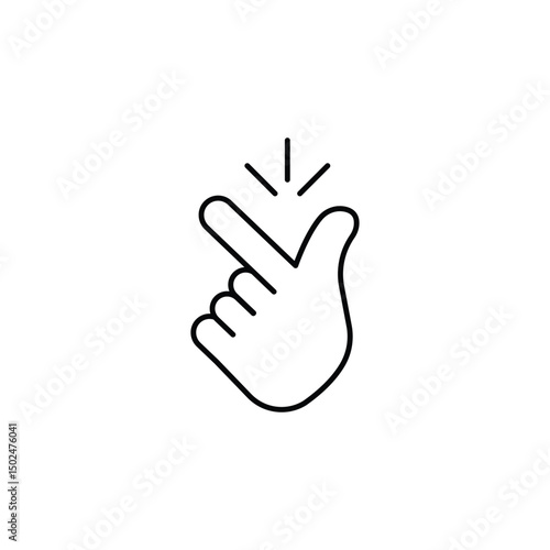 thin line snap finger like easy logo. concept of female or male make flicking fingers and popular gesturing. linear abstract trend simple okey logotype graphic design isolated on white background