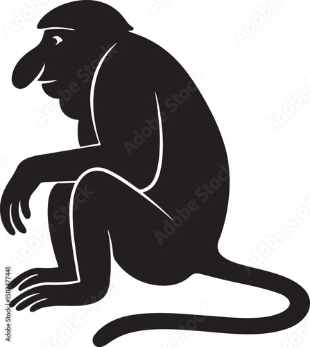 a proboscis mankey vector