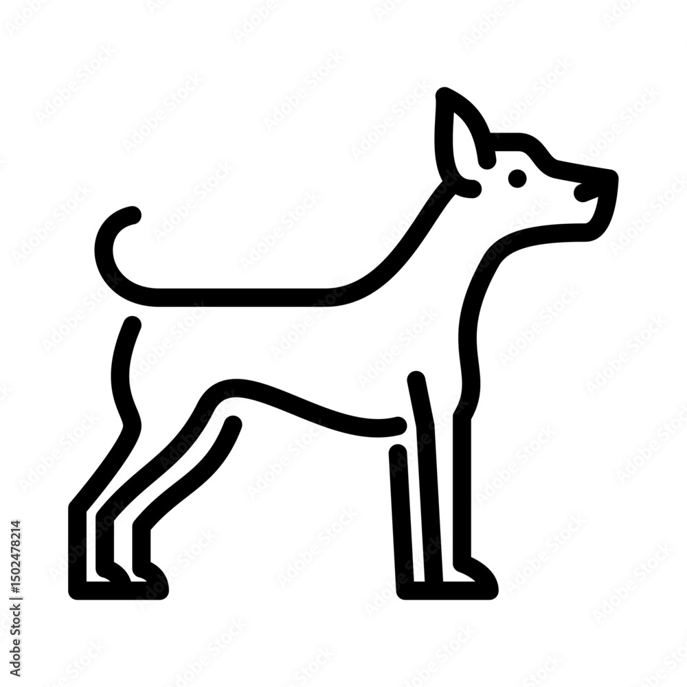 Fototapeta premium Miniature Pinscher outline icon. dog breed black line illustration.