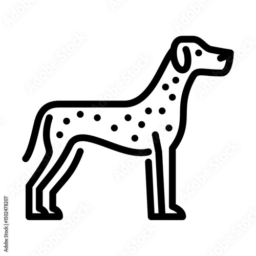 Dalmatian outline icon. dog breed black line illustration.