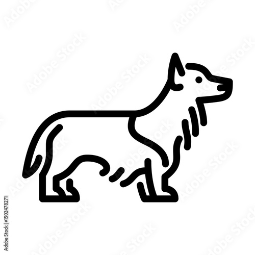 Pembroke Welsh Corgi outline icon. dog breed black line illustration.