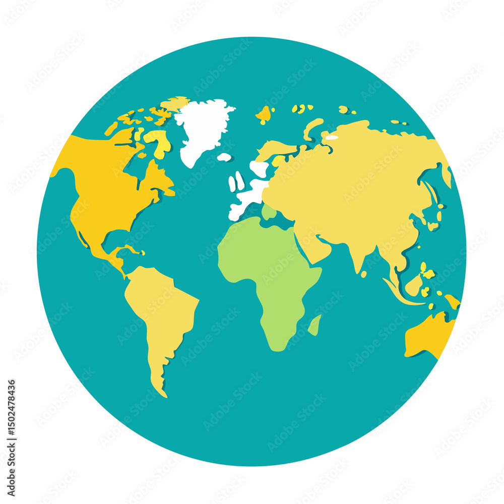 A clear illustration of a blue Earth globe with continents on a white background, perfect for global business or geography concepts A clear illustration of a blue Earth globe with continents on a white background, perfect for global business or geography concepts