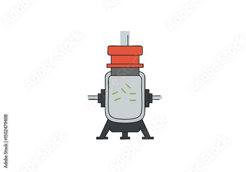 stylized reactor processing illustration depicts a cylindrical vessel with batteries inside conveying a modern technical aesthetic Clean lines and a flat design create a visually appealing graphic