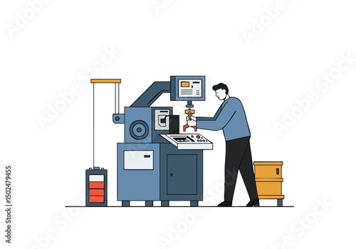 A technician troubleshoots a CNC machine