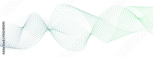 Abstract modern background with flowing wave design and fine lines and halftone dots. Multiple overlapping sinusoidal curves. Spaced lines and dotted patterns and futuristic, clean, and dynamic,  tech