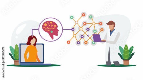 Bridging minds A doctor connects with an AI powered patient avatar in a digital health consultation