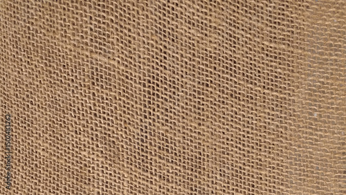 Close-up of fabric woven from burlap. The texture of an uneven crumpled, roughly woven burlap. Vector illustration.