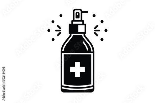 Hand sanitizer bottle isolated on white background for hygiene use