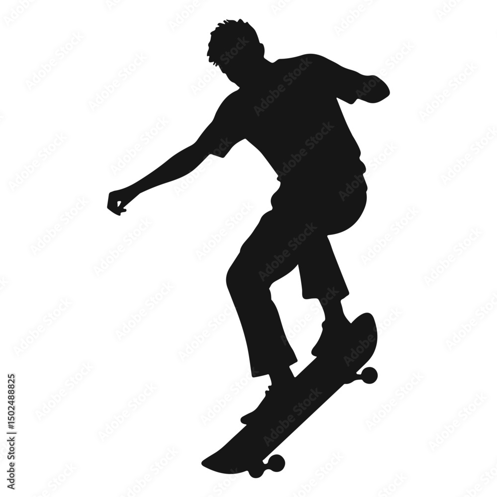 Fototapeta premium Skating skater black logo silhouette vector