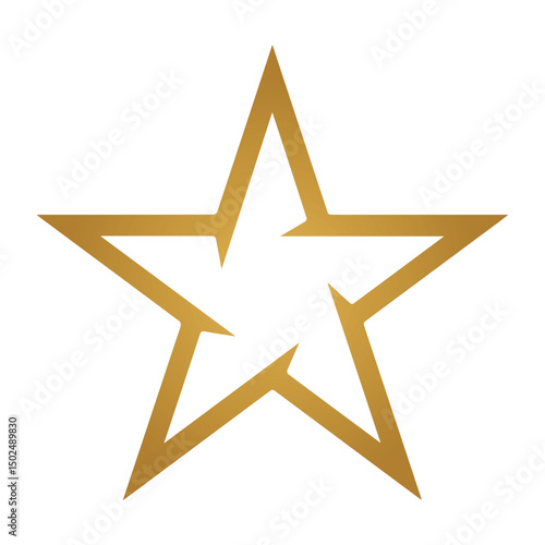 golden star isolated on white background