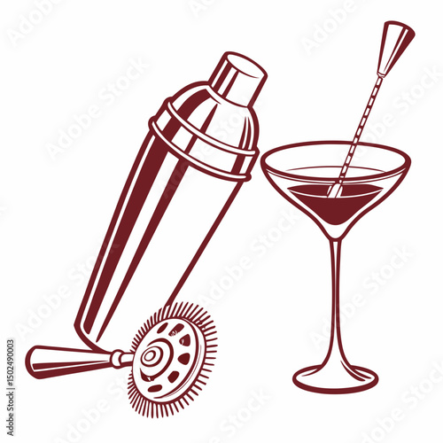 Cocktail-mixer AI Vector Graphic for Bartender & Drink Design Projects