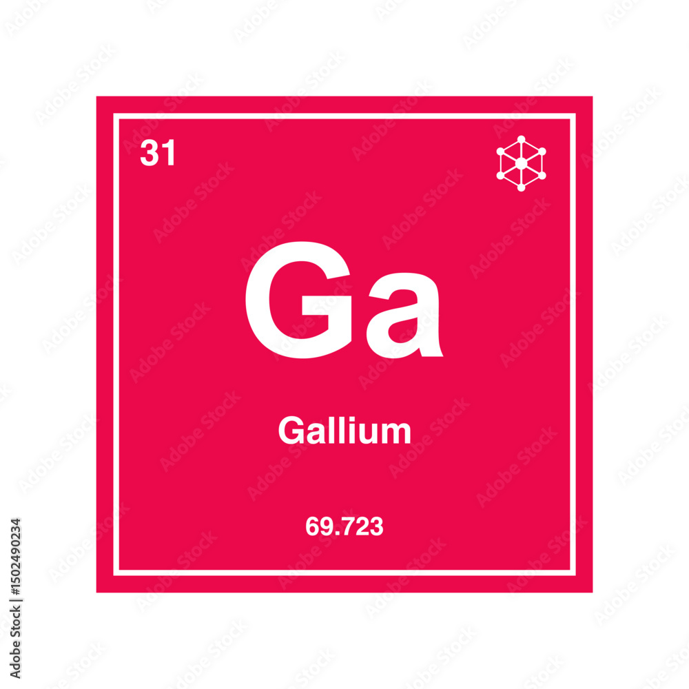 gallium periodic vector on transparent background gallium periodic vector on transparent background