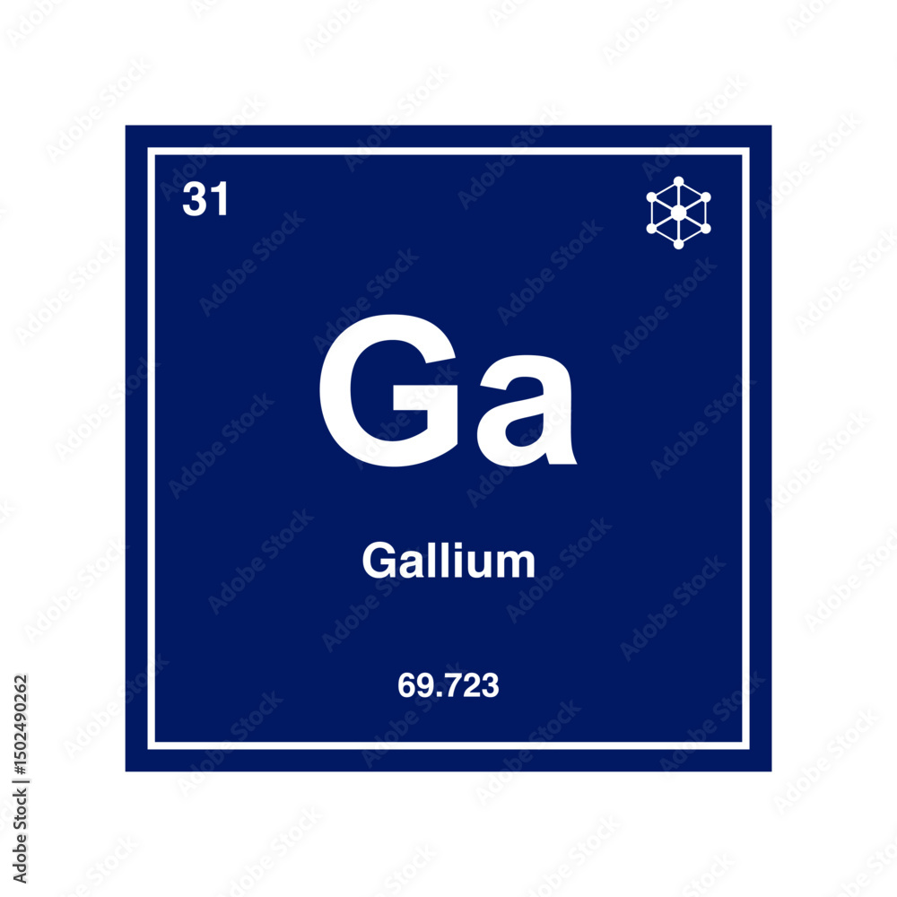 gallium periodic vector on transparent background gallium periodic vector on transparent background