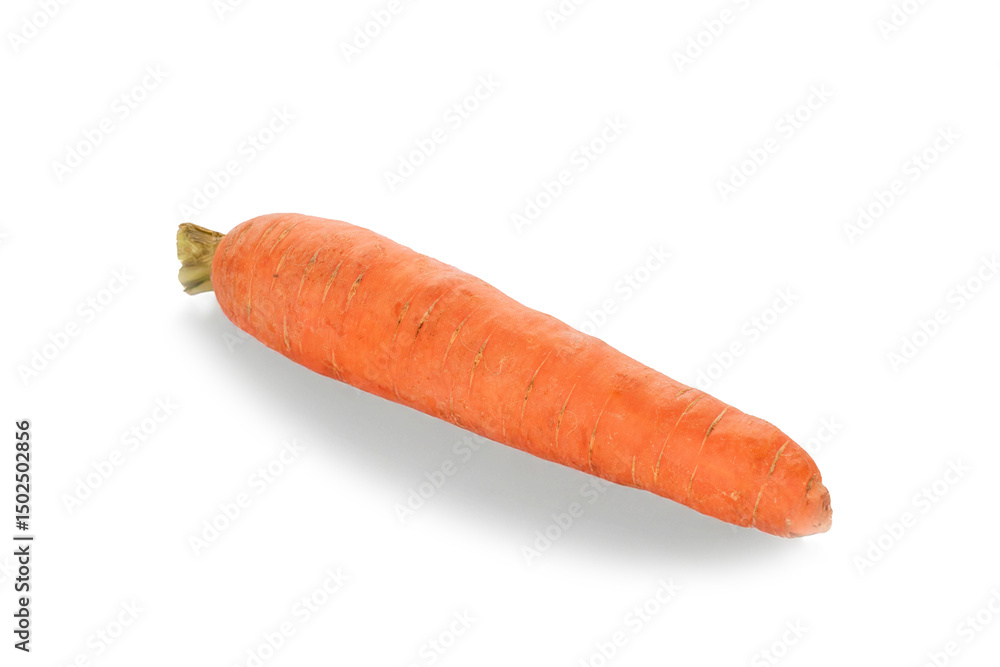 Fresh sweet carrots on a white background, close-up. Fresh sweet carrots on a white background, close-up.