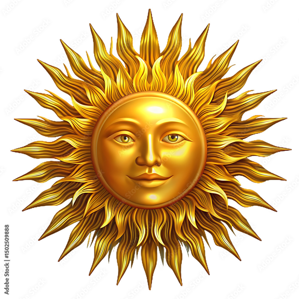 Golden Sun Face Image Golden Sun Face Image