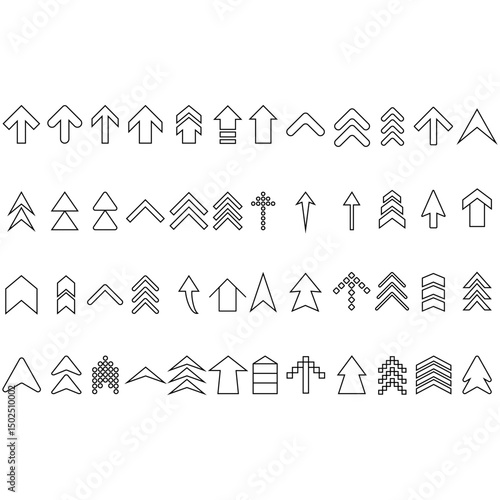 Up arrow vector icon set. scroll illustration sign collection. Direction symbol or logo.