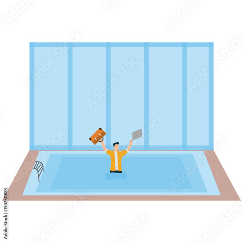 Office with Indoor Swimming Pool