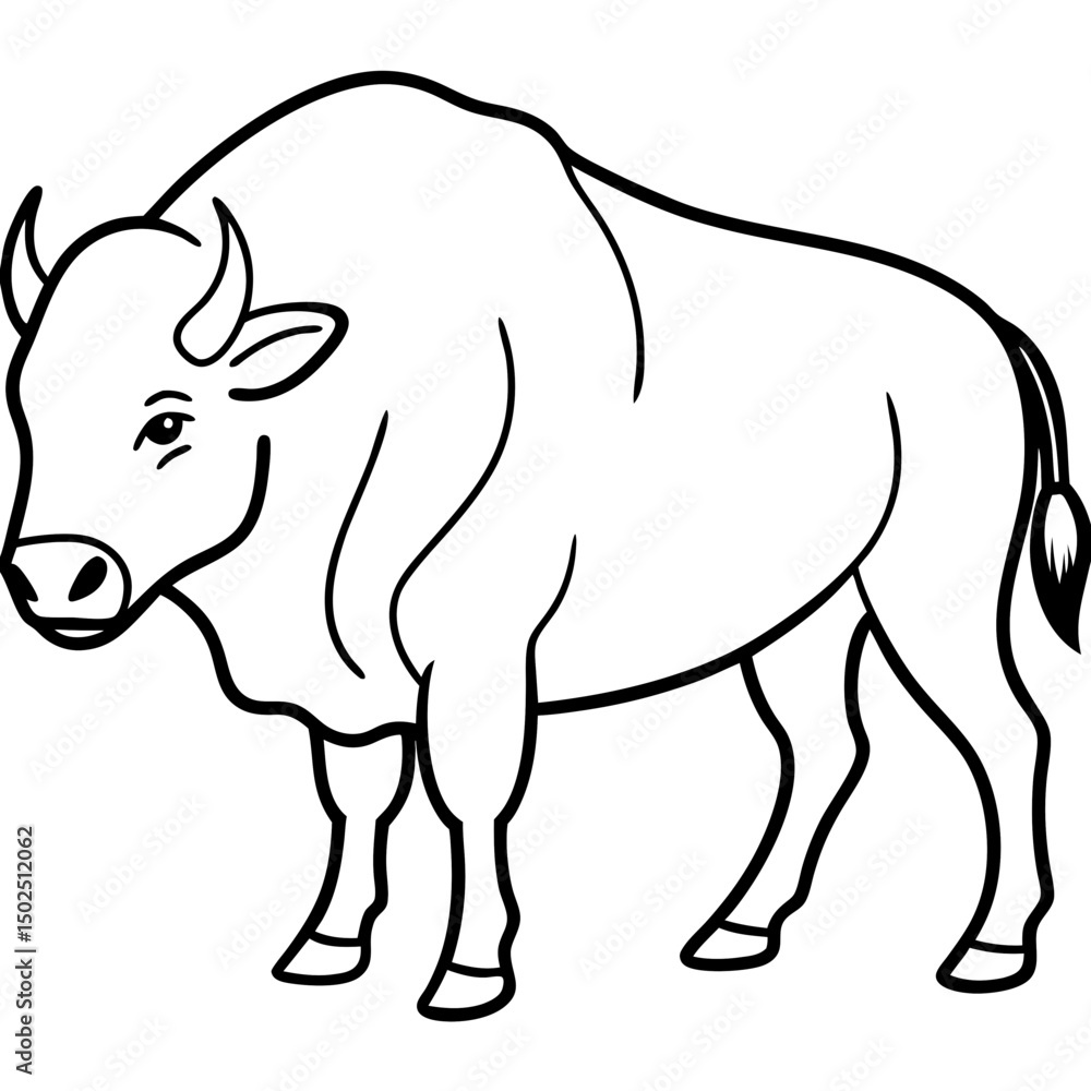 Polar Bison line art vector Polar Bison line art vector