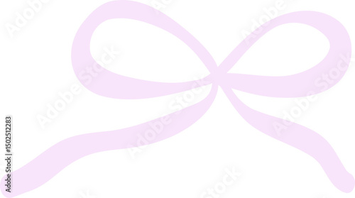 Ribbon Illustration, Decorative Bow Clipart, Elegant Textile Art