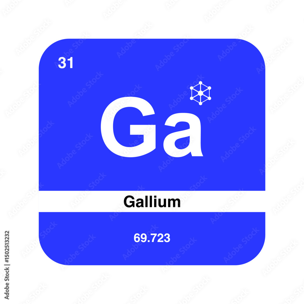 gallium periodic vector on transparent background gallium periodic vector on transparent background